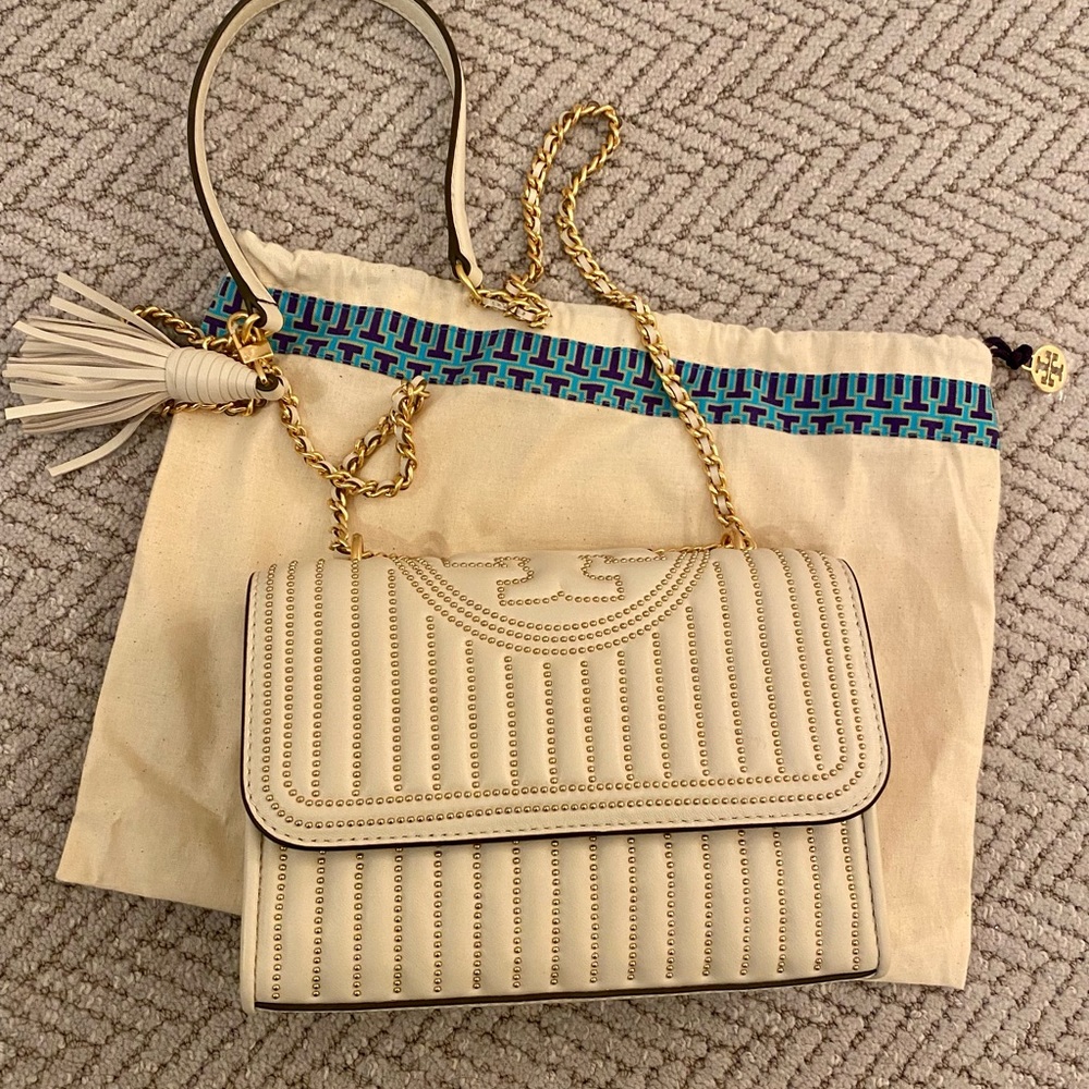 Tory Burch Fleming Studded Leather Shoulder Bag